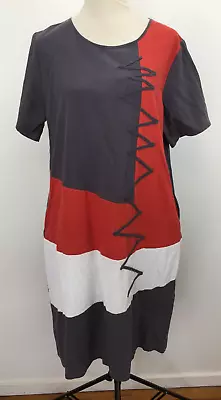 Zanzea Size 2xl Womens Grey Red White Knee Length Dress Pockets Lightweight • $15.99