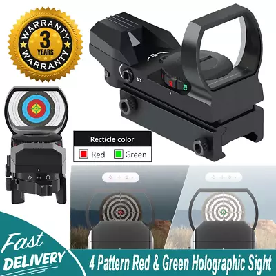 Red & Green Dot Sight Tactical Rifle Scope 4 Reticle Reflex Mount For 20mm Rails • $16.19
