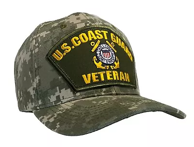 U.S. Coast Guard Veteran Hat Digital Green Camo Ball Cap • $17.99