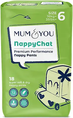 Mum & You Baby Eco Nappy Pants Size 6 16kg Plus /35lbs Plus | 1 Pack Of 18 Pull • £14.09