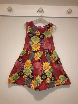 £3 • Buy Girl 12-18 Months Pink  Floral Dress Summer 100 Retro Flower Power 60s 70s