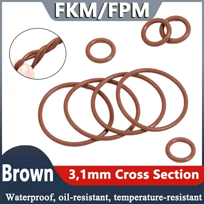 FKM/FPM Rubber O Ring Seals 3.1mm Cross Section ID 1.8mm-293.8mmOD 8mm-300mm • £1.55