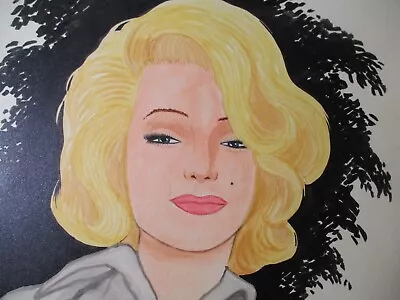 Vintage ORIGINAL ART Watercolor MARILYN MONROE 11x14 UnPublished • $24.99