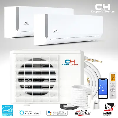 18000 BTU 230V Dual 2 Zone Mini Split Heat Pump Air Conditioner 22.5 SEER • $41