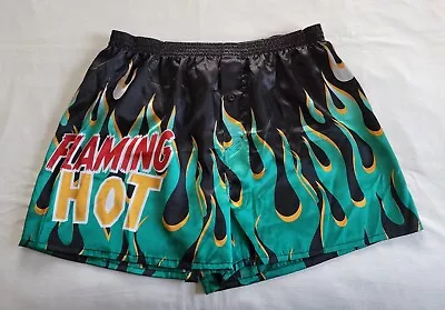 Flaming Hot Flames Mens Printed Novelty Satin Boxer Shorts Size M New • $8.99