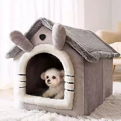 £9.38 • Buy Cat Bed Super Soft Large Grey Cat Dog  Pet Bed Warm House Puppy Kitten Nest