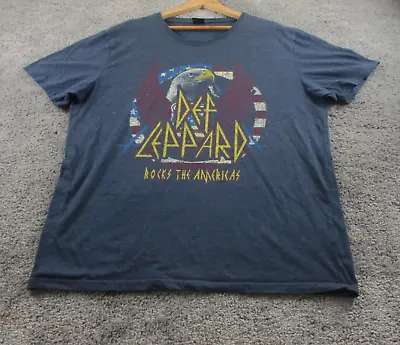 Def Leppard T Shirt Tee 3XL XXXL Short Sleeve Graphic Cotton Rocks Americas • $22.99