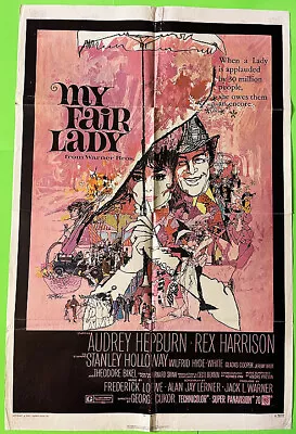 My Fair Lady! R'71 Hepburn Harrison Rare Classic Original U.s. Os Film Poster! • $250