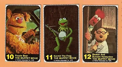 1979 MUPPETS The Movie General Mills 3 Card Lot #10 Fozzie #11 Kermit #12 Beaker • $9.99