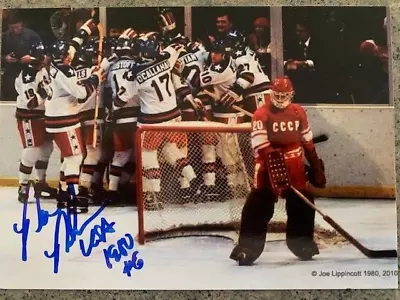 BILL BAKER USA 1980 OLYMPIC MIRACLE ON ICE GOLD MEDAL AUTOGRAPHED 5x7 PHOTO #2 • $24.50