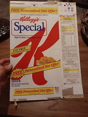 1991 Empty Kellogg's Special K Cereal Box Personalized Diet Offer • $32.40