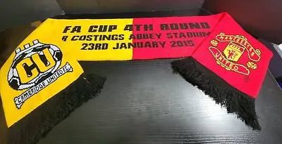 2015 FA Cup Manchester United Cambridge Scarf 4th Round Abbey Stadium January 23 • $9.95