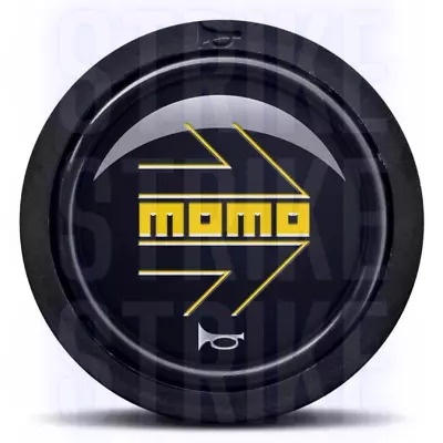 MOMO Steering Wheel Horn Button Black & Yellow Arrow 59mm • $23.99