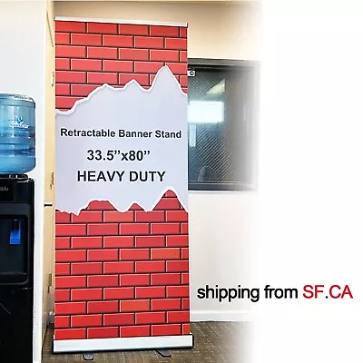 33½ X80  HEAVY-DUTY Retractable Roll Up Banner Stand (Stand ONLY) • $48.99