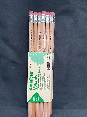 Vintage EBERHARD FABER American Naturals Pencils No 2 HB 100% Wood Pack Of 12 • $10.99