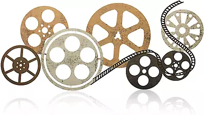 Metal Movie Reel Wall Art Abstract Antique Movie Theater Decor Beautiful Movie R • $17.78