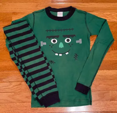 Boys HANNA ANDERSSON Frankenstein Green 2pc Pajamas 150 Size 12 Halloween PJ’s • $14.95