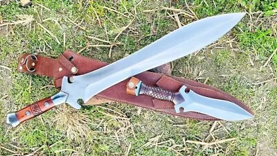 Custom Handmade D2 Tool Steel Set Of Sword & Dagger Knife Combat Viking Sword • $130