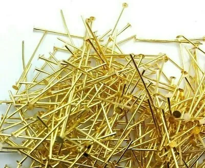 Brass Coloured Head Pins 30mm Chandelier Crystal Connectors Bag Of 100 Pins • £5.95