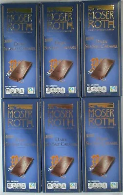 6 Moser Roth Premium Chocolate Dark Sea Salt Caramel 5 Bar 4.4-oz Packs • $21.99