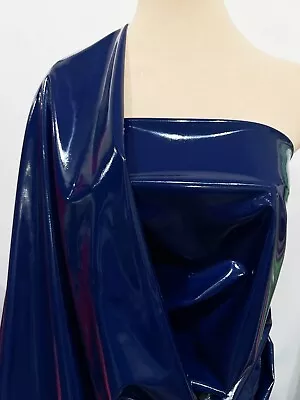 4 Way Stretch Pu Vinyl  Coated Navy Fabric  58    Bty cosplay Costumes • $17