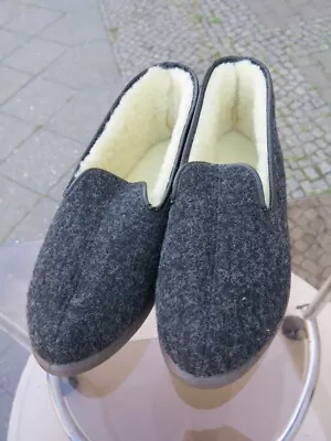 Icas Vulcano Men's Slippers Grey 70er True Vintage Boxed Grey Slippers NOS 44 • $130.92