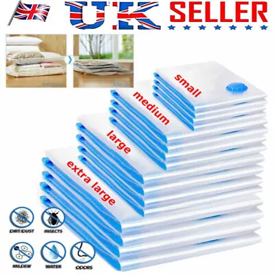 5/10X  Strong Vacuum Storage Space Savings Bag Space Saver Bags Vacum Bag Vaccum • £0.99