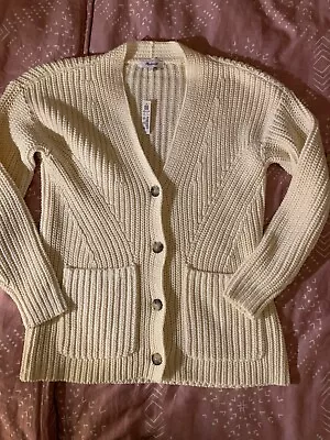 NWT Madewell Textural Stitch V-Neck Cardigan Sweater XXS SUPER SOFT & ROOMY • $20