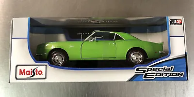 Maisto Special Edition 1968 Chevy Camaro Z/28 Coupe 1/18 Scale Green Paint • $39.99