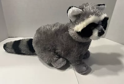 Aurora World Gray Black White Raccoon Realistic Plush Stuffed Animal 15” 2018 • $11.66