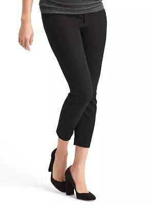 New Gap Maternity Full Panel Skinny Ankle Bi Stretch Black Pants 6 Short • $24.99