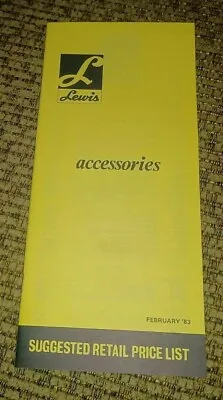 1983 LEWIS CATALOG ACCESSORIES PRICE LIST Book VIOLIN VIOLA CELLO BASS STRINGS  • $24.99