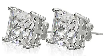 £5.99 • Buy Ear Studs Earrings Square Diamond Crystals Swaroski Stud Men Women 10mm Large