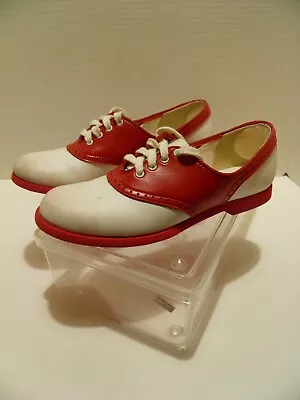 Vintage Kinney Shoes Red White Saddle Shoes Size 6 B Rockabilly Adorable VGUC • $99.99