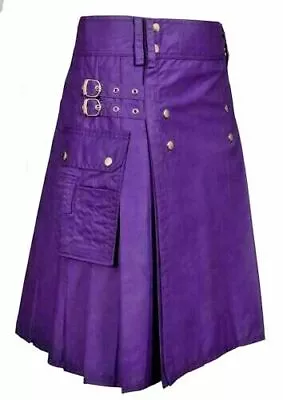 Purple Utility Kilt Scottish Cotton Fashion Kilts For Men & Women • $49.99