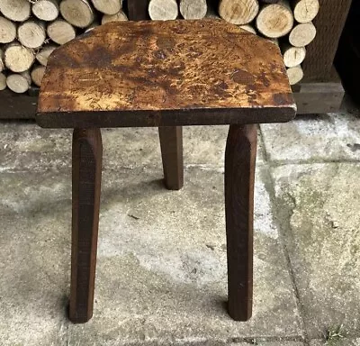 Handmade English Oak Cutlers’ Stool Plant Stand Or Milking Stool • £41