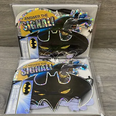 Lot Of 2-Amscan BATMAN “Answering The Signal” Party Invitations/Envelopes & Mask • £23.74