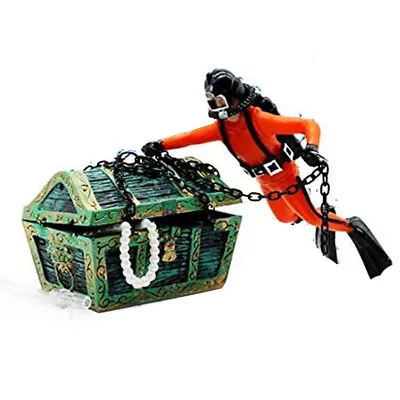 $10.99 • Buy Air Driven Frogman Treasure Diver Decor Aquarium Ornament Fish Tank Decoration