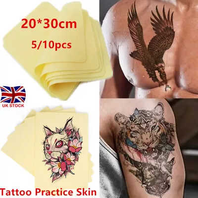 5/10pcs Synthetic Learning Tattoo Practice Fake Skin Blank Artificial Beginners • £13.99
