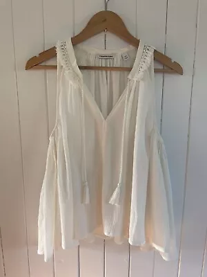 $29.95 • Buy COUNTRY ROAD Shirt 100% Cotton Ivory Lightweight Tassels Boho Size 8 - 12.