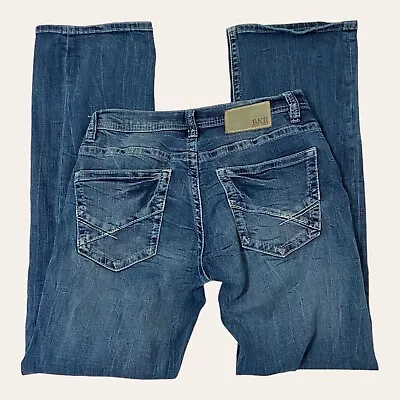BKE Denim Aiden Mens Boocut Jeans Selvage Medium Wash Size 29X32 Flaw • $20.80