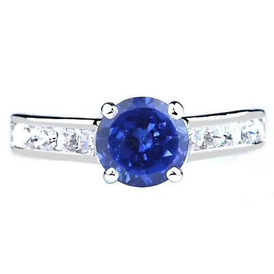 1.75Ct Round Cut 100% Natural Blue Tanzanite Women's Ring In 925 Sterling Silver • £142.80