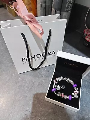 PANDORA Bracelet With Charms Purple • $77.75