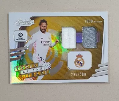 $50 • Buy 2021 CHRONICLES SOCCER ISCO TOOLS OF THE TRADE DUAL RELIC #286/500 Real Madrid