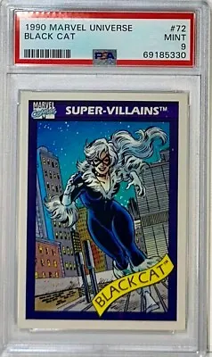 1990 Impel Marvel Universe #72 BLACK CAT Rookie RC PSA MINT 9 • $50