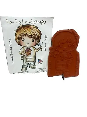 BUILDING BIRDHOUSE LUKA-La-La Land Crafts Cling Rubber Stamp-Stamping Craft • $0.99