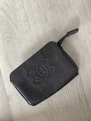CHANEL Mini Pouch 100% Authentic Bag.  Genuine Caviar Black Leather. • $549