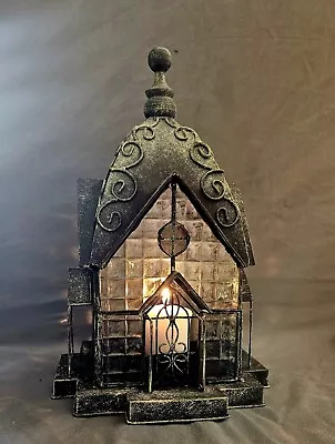 Windale House Candle Lantern -Architectural Metal And Glass Rustic Candle Holder • $10
