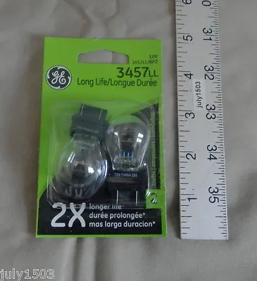 $13.90 • Buy (2) New GE 3457LL Miniature Lamp Bulb S8 27/8w 12 Volt 12v  