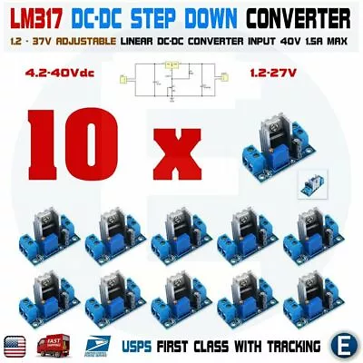 10pcs LM317 DC-DC Converter Adjustable Linear Regulator Step Down Circuit Board • $11.60